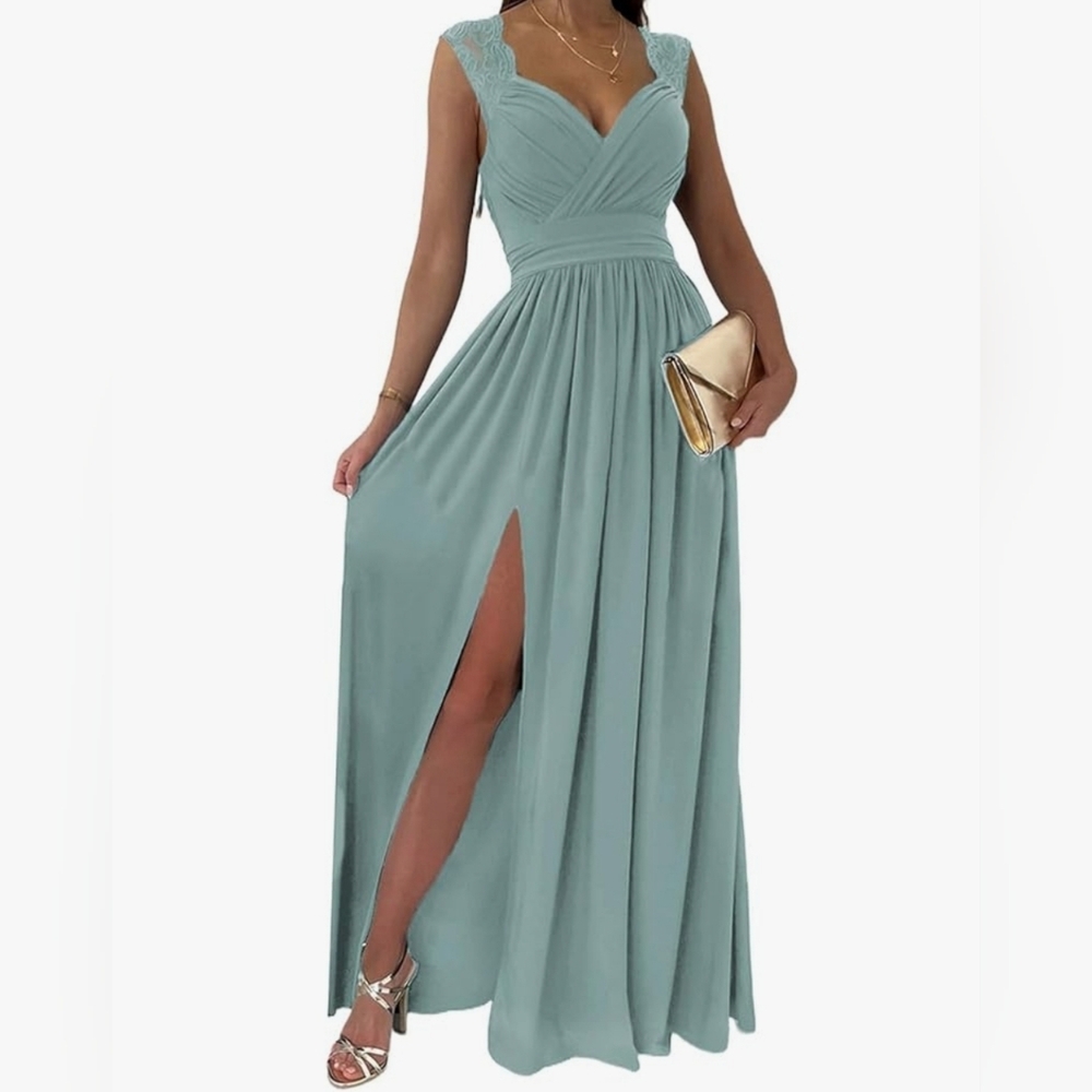 🌟 Elegant Green (Teal) Sleeveless Maxi Lengh Dress